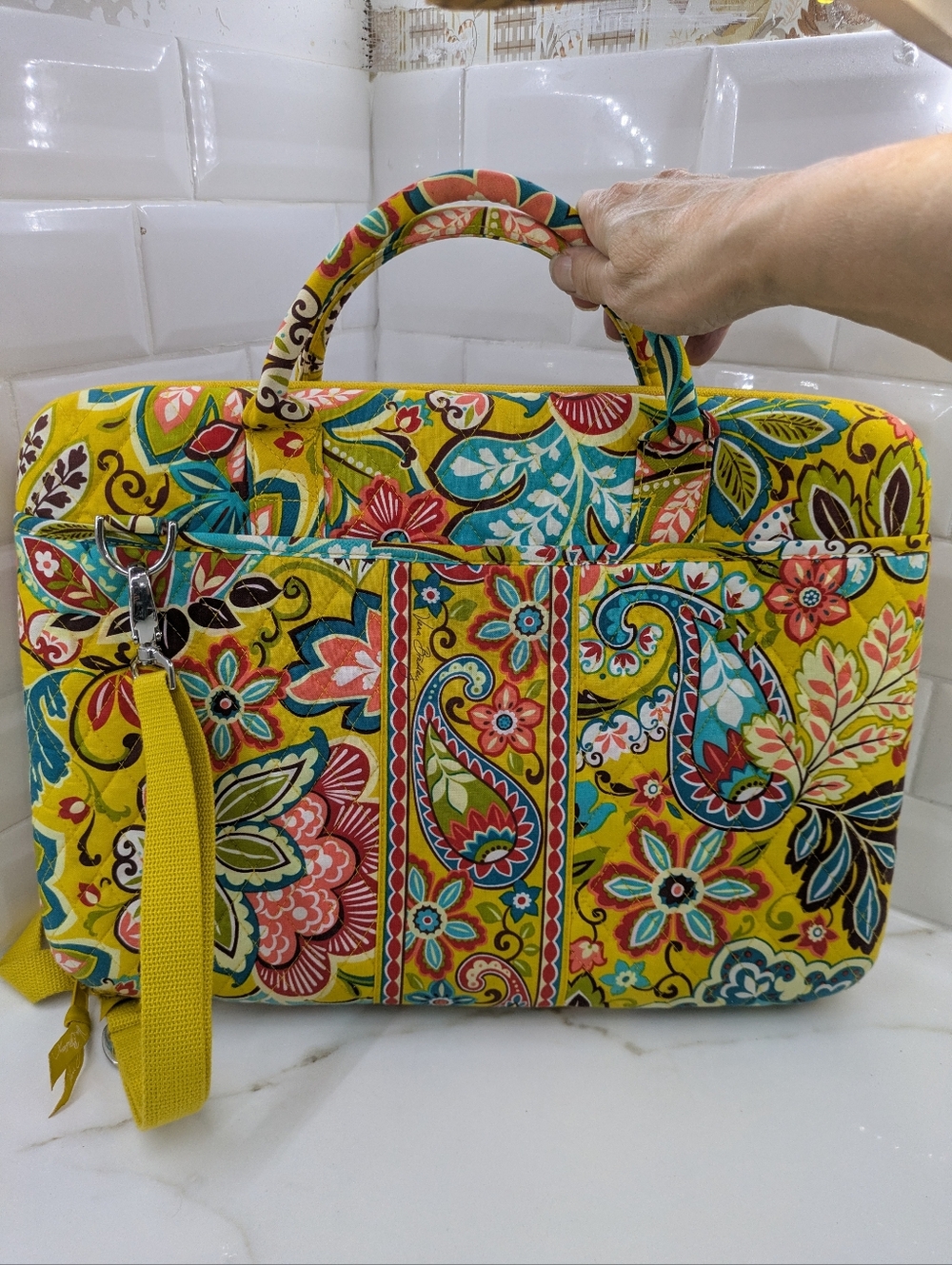 Vera Bradley Abby Provencal Crossbody Workstation Hardsided Laptop Travel Case